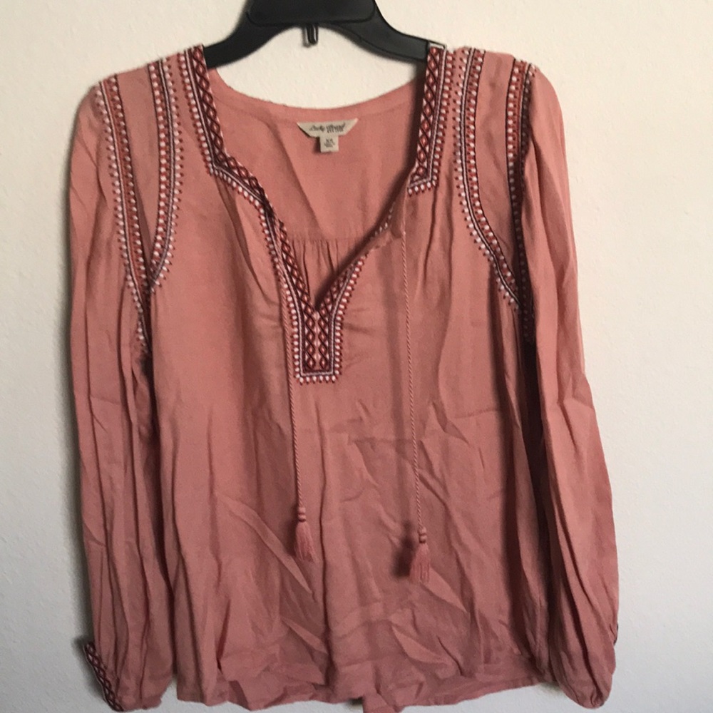 Lucky brand blouse size xs color light salmon